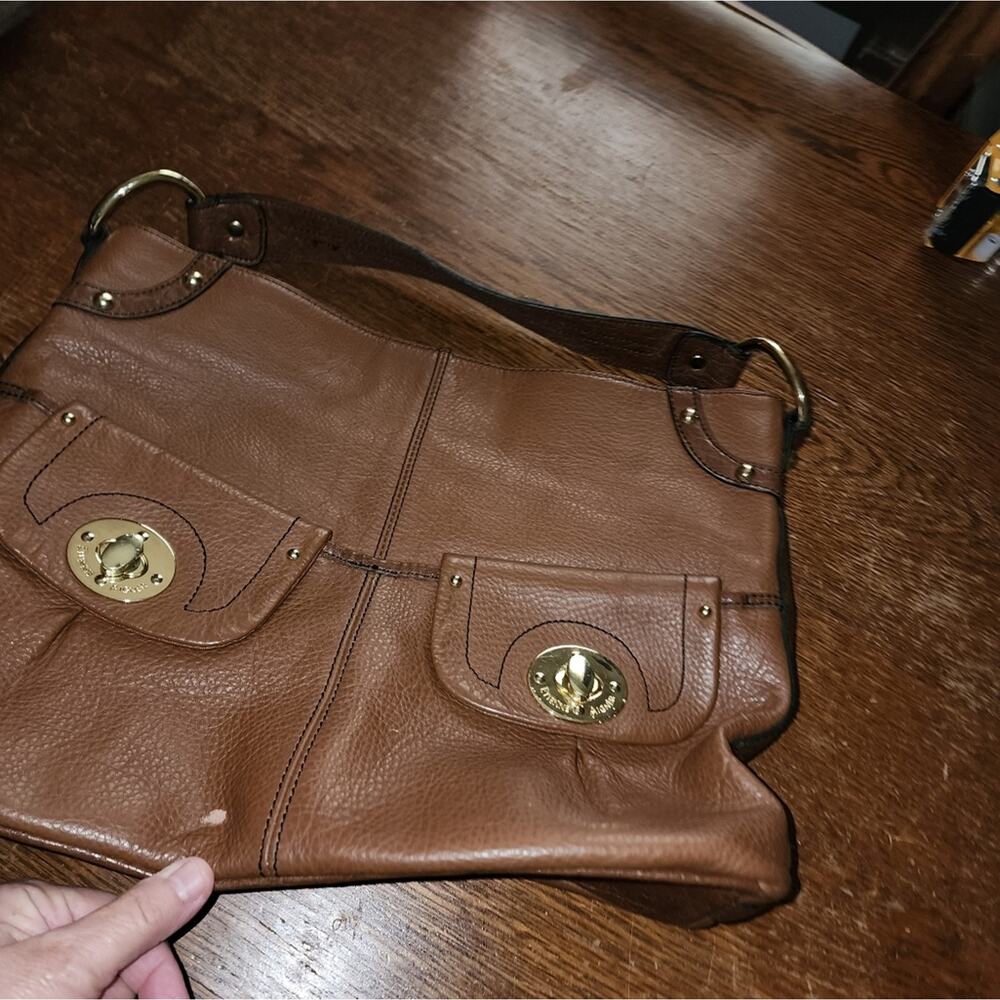 ETIENNE AIGNER GUC LEATHER 2 POCKET TOTE BAG - Picture 1 of 5